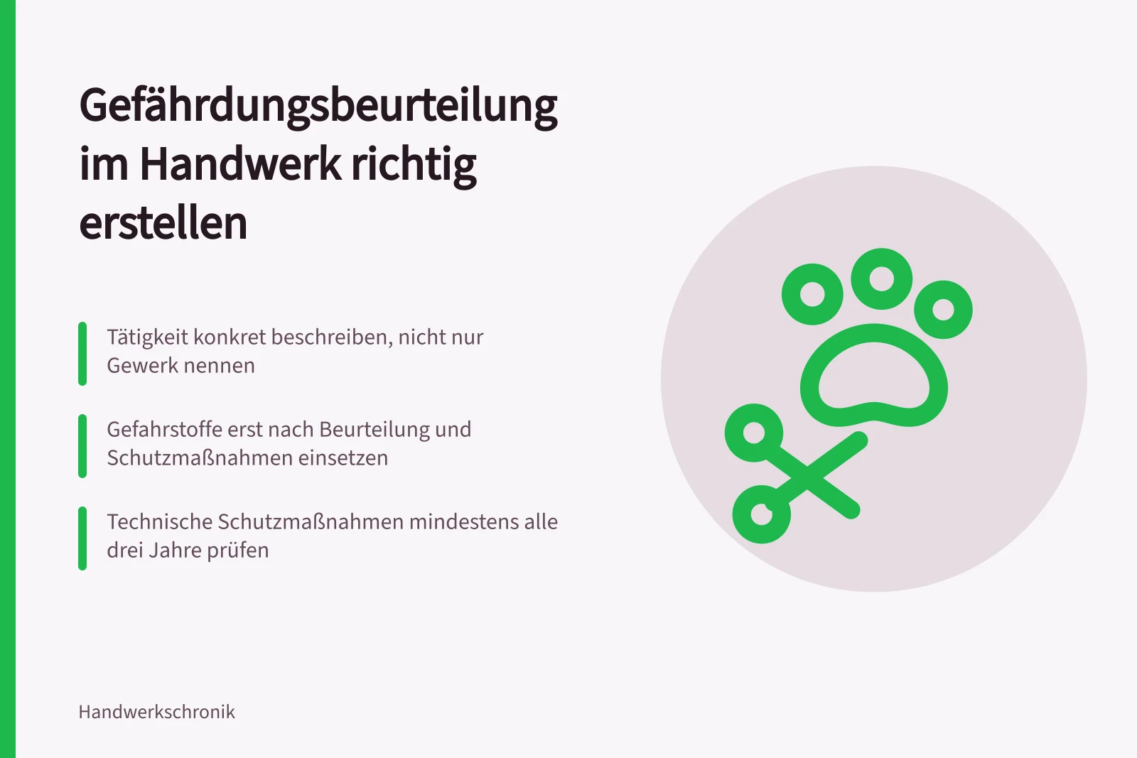 Gefährdungsbeurteilung im Handwerk: Tätigkeit, Gefahrstoffe, Schutzmaßnahmen prüfen